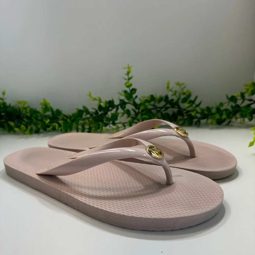 Michael Kors Pink Signature Flip -Flops Size 10